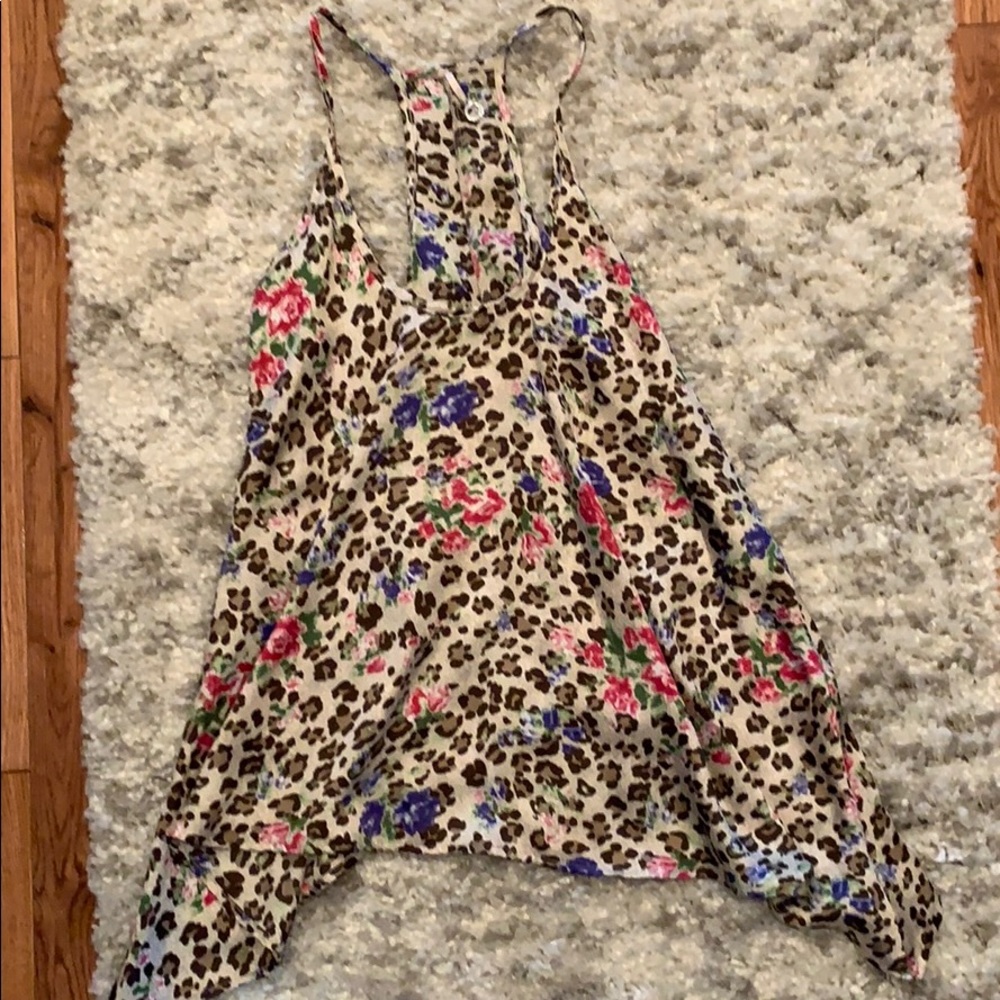 Leopard print floral tank